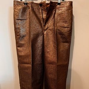Madewell Copper Metallic Wide-Leg Pant Size 31